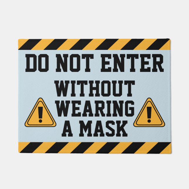 Do Not Enter Without Mask Doormat (Front)