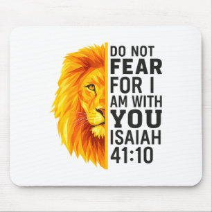 Do Not Fear For I Am With You Isaiah 41_10 Lion Gr Mouse Mat