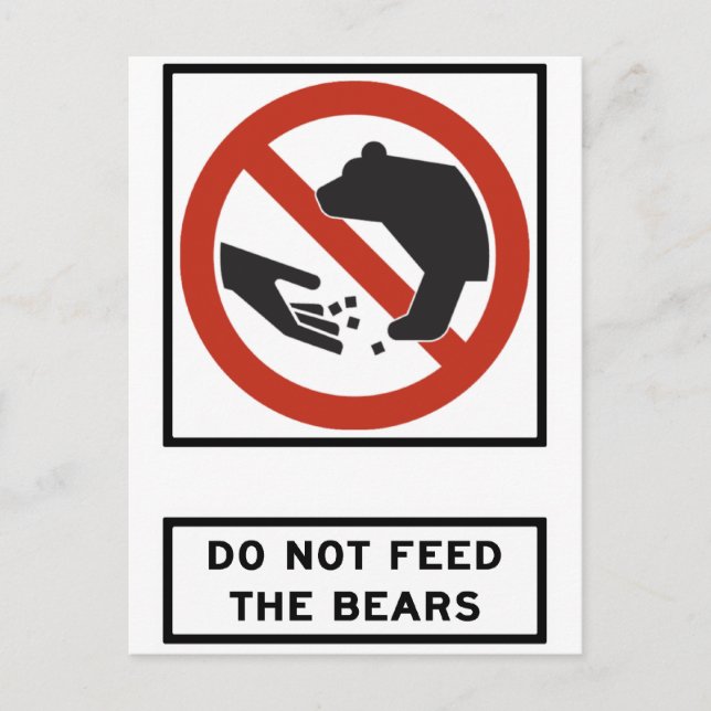 Do Not Feed the Bears Highway Sign Postcard (Front)