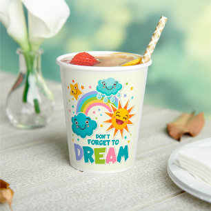 Do Not Forget to Dream Inspirational Sun Clouds  Paper Cups