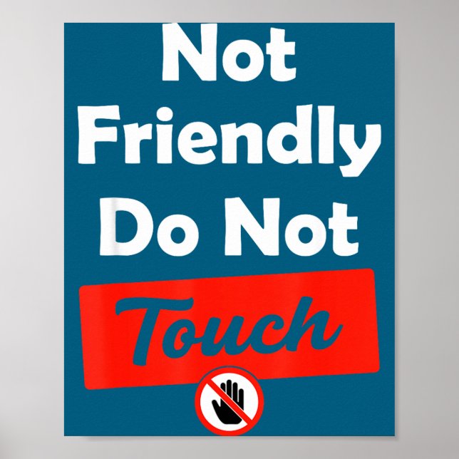 Do Not Friendly Not Touch Sarcasm Poster (Front)