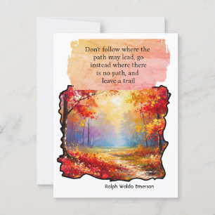 "Do not go where the path may lead you Postcard