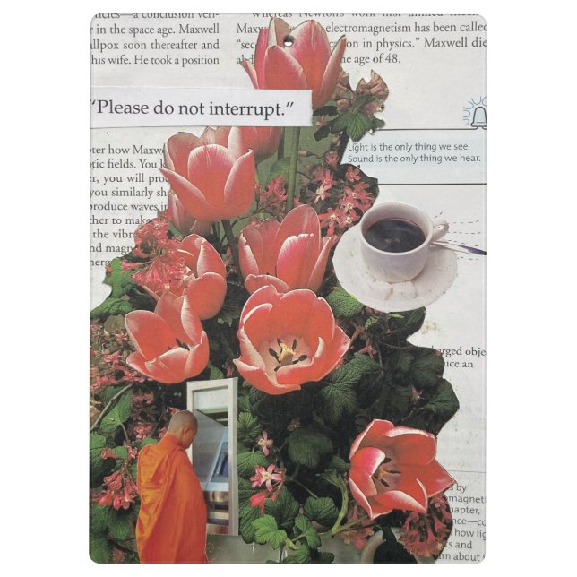 Do Not Interrupt Money Morning Coffee Tea Time Clipboard (Back)