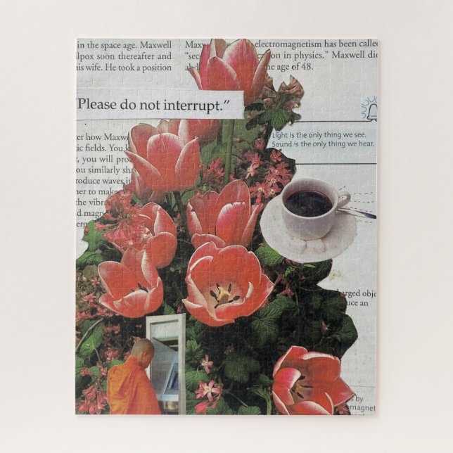 Do Not Interrupt Money Morning Coffee Tea Time Jigsaw Puzzle (Vertical)