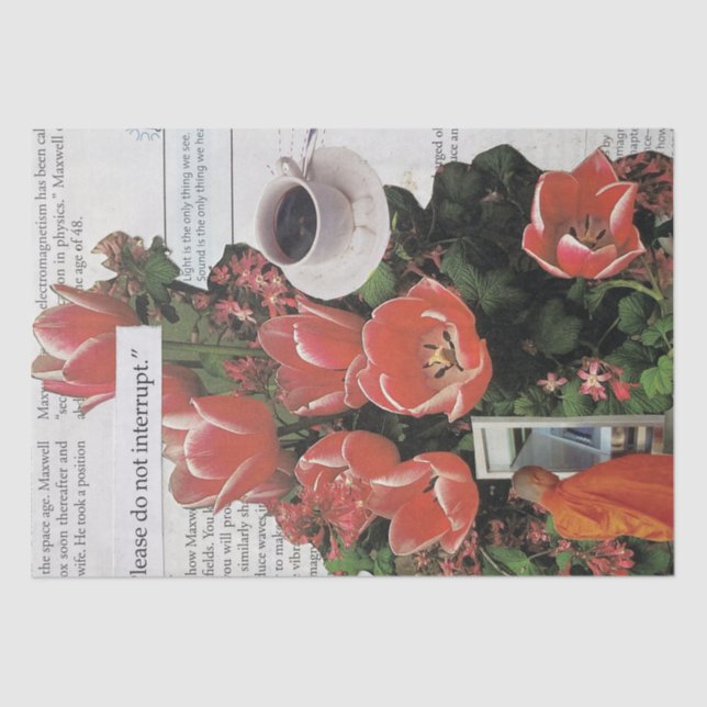 Do Not Interrupt Money Morning Coffee Tea Time Tissue Paper (Front)