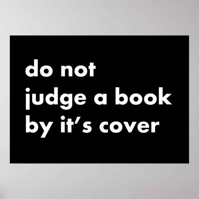 Do not judge book by its cover poster (Front)