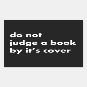 Do not judge book by its cover rectangular sticker
