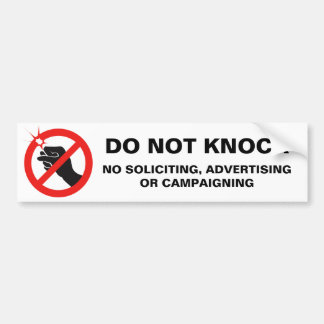Do not knock bumper sticker