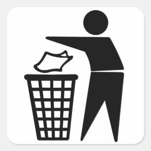 Do Not Litter Symbol Square Sticker