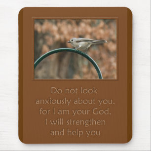 do not look anxiously about you bird on arch mouse mat