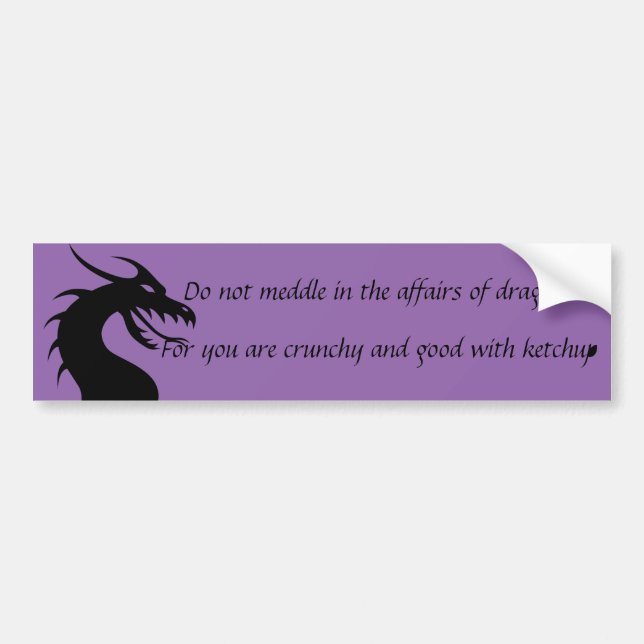Do Not Meddle In the Affairs of Dragons Bumper Sticker (Front)