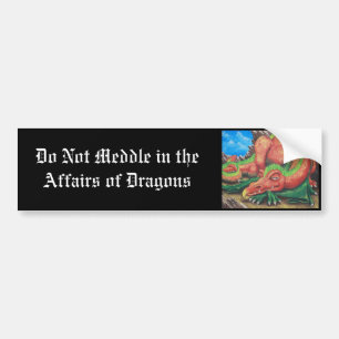 Do Not Meddle in the Affairs of Dragons Bumper Sticker
