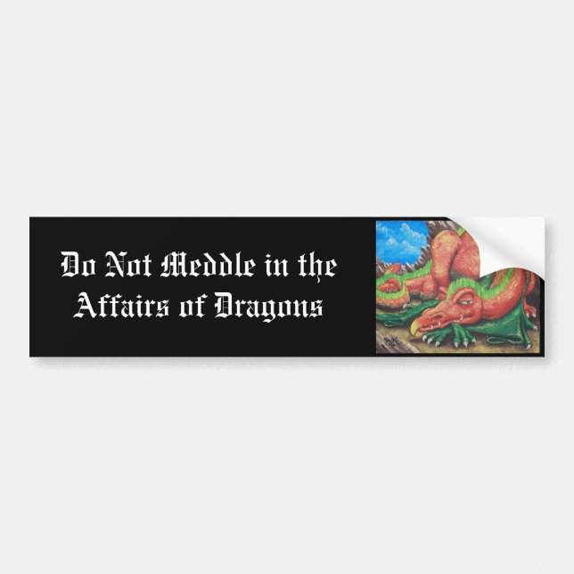Do Not Meddle in the Affairs of Dragons Bumper Sticker (Front)