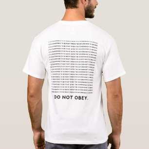 Do Not Obay - Freethinker Free Thinker Slogan T-Shirt