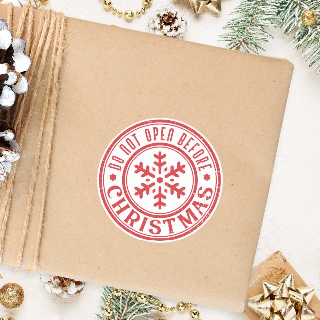 Do Not Open Before Christmas Gift Classic Round Sticker (Creator Uploaded)