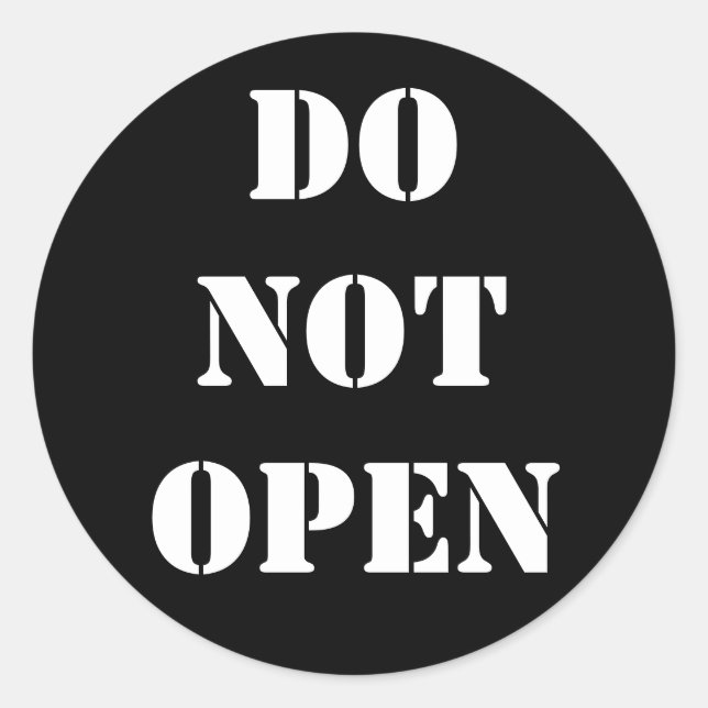 Do not open black and white office envelope seal (Front)