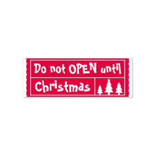 Do Not Open • Christmas Trees Firs Winter Ticket Self-inking Stamp