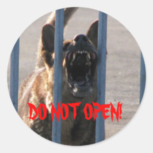 Do not open classic round sticker