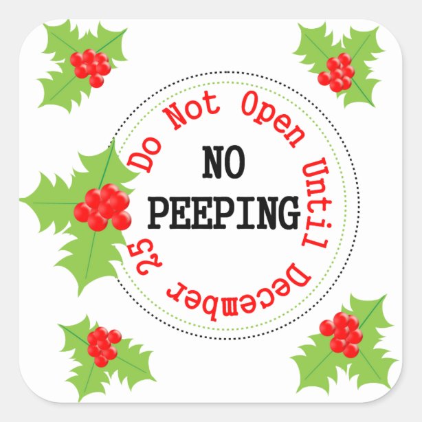 do-not-open-until-christmas-stickers-labels-zazzle-uk