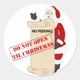 Do not open til Christmas Classic Round Sticker