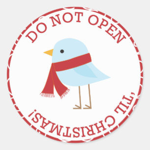 Do Not Open 'Til Christmas Classic Round Sticker