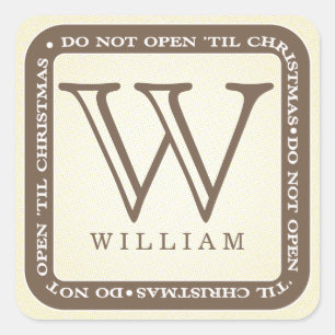 Do Not Open Til Christmas Personalise Gift Sticker