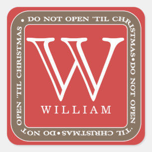 Do Not Open Til Christmas Personalise Gift Sticker