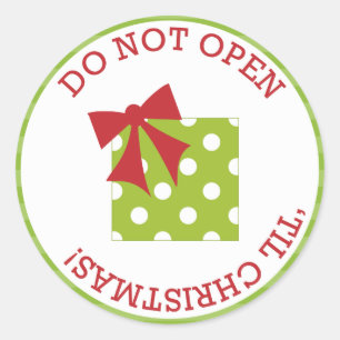 Do Not Open 'Til Christmas Stickers