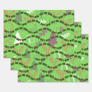 Do Not Open Till December 25th Green Christmas  Wrapping Paper Sheet