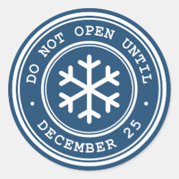 Do Not Open Until Blue Christmas Gift Tag
