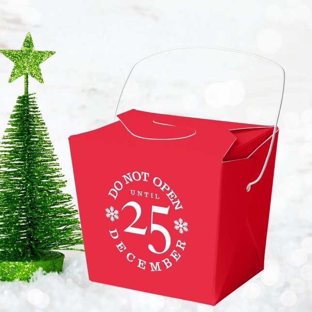 Do Not Open Until Christmas Day Tiny Favour Boxes (Fill with favors and do not open until Christmas - that's the law)