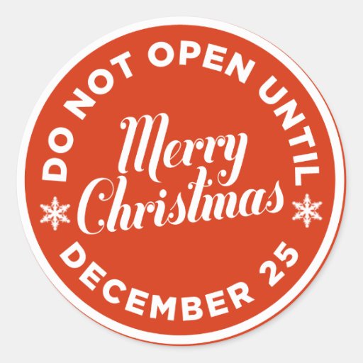 Image of Do Not Open Until Christmas Gift Stickers