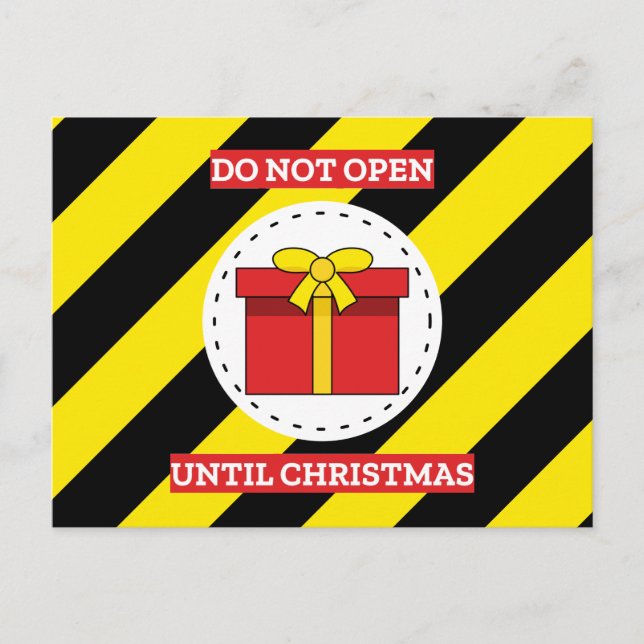 Do Not Open Until Christmas Holiday Postcard (Front)