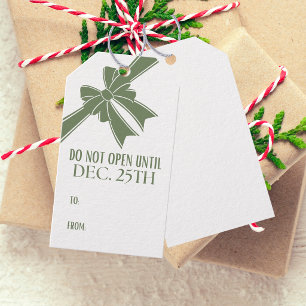 Do Not Open Until Christmas Santa Gift Tags