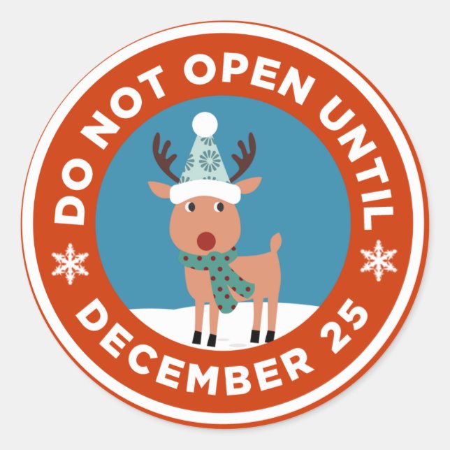Do Not Open Until Christmas Sticker (CUSTOM COLOR) (Front)
