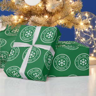 Do Not Open Until December 25 Green Wrapping Paper