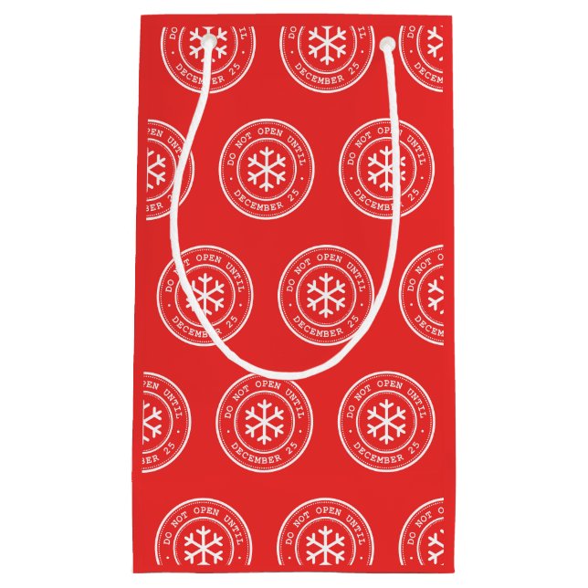 Do Not Open Until December 25 Red Gift Bag (Front)