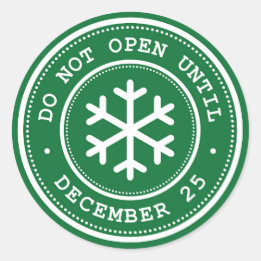 Do Not Open Until Green White Gift Tag