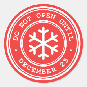 Do Not Open Until Red Christmas Gift Tag