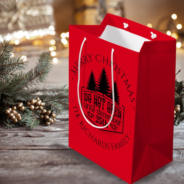 Do not Open until - Red Personalized Christmas  Medium Gift Bag (Do not Open until - Red Personalized Christmas Medium Gift Bag)