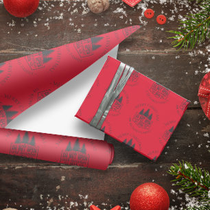 Do not Open until - Red Personalized Christmas  Wrapping Paper
