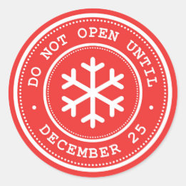 Do Not Open Until Red White Gift Tag