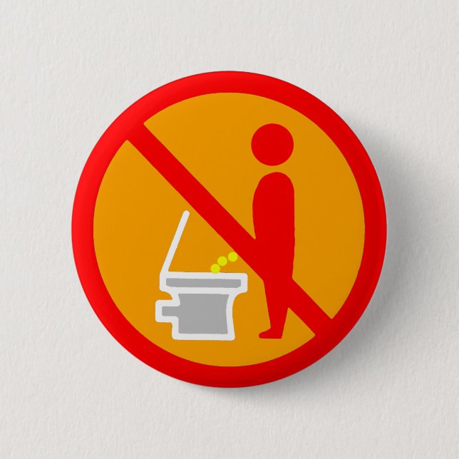 DO NOT PEE TOILET ROAD SIGN 6 CM ROUND BADGE (Front)
