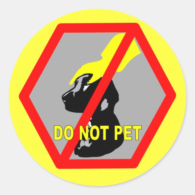 DO NOT PET DOG CLASSIC ROUND STICKER (Front)