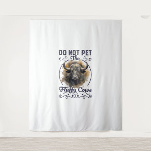 Do Not Pet The Fluffy Cows Bison Yellowstone Park Tapestry