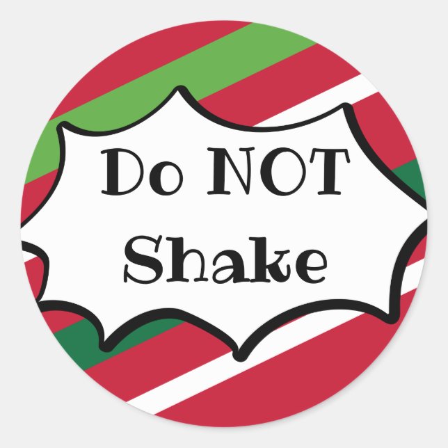Do NOT Shake Holiday Sticker (Front)
