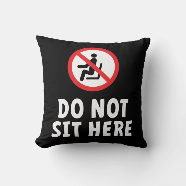 Do not sit here. Don't sit here in this chair Cushion (Front)