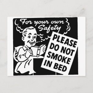 Do Not Smoke in Bed Postcard