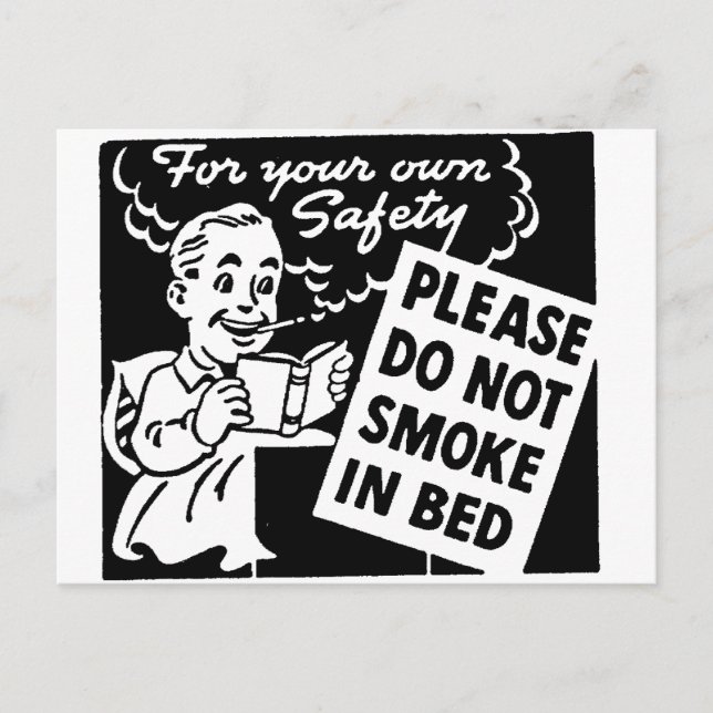 Do Not Smoke in Bed Postcard (Front)