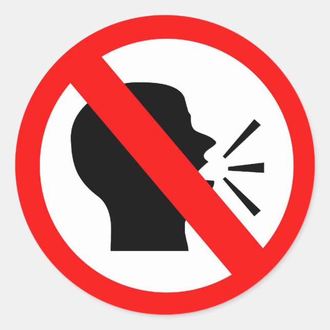 Do not speak classic round sticker (Front)